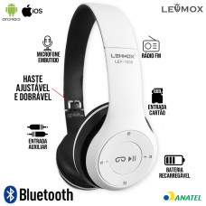 Fone Bluetooth LEF-1000 Lehmox - Branco Cinza